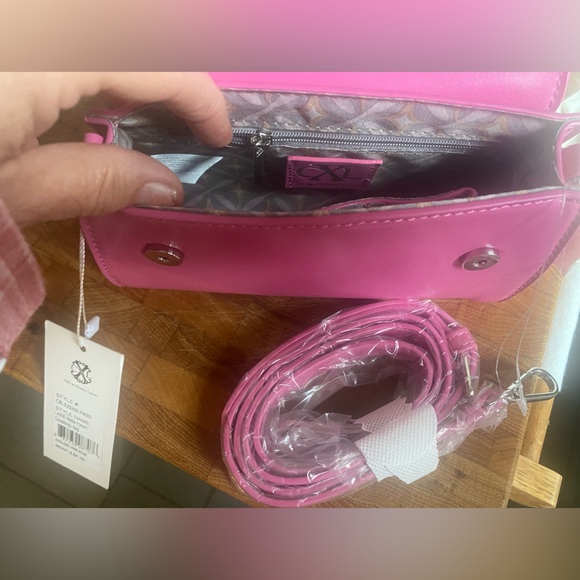 Christian Lacroix Laine Matte Rose Pink Crossbody Bag - Picture 6 of 6